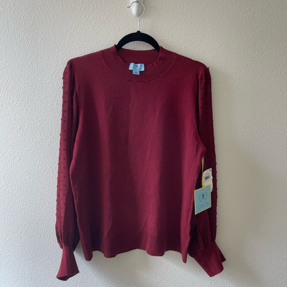 CeCe Maroon sweater size Large
